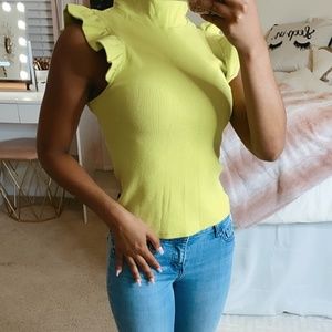 NEON RUFFEL TOP